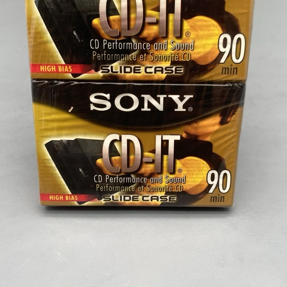 Sony CD-IT High Bias 90 min Slide Case Cassette Double Pack New sealed